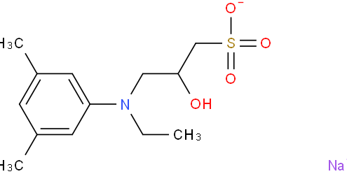 N-乙基-N-(2-羟基-3-磺丙基)-3,5-二甲基苯胺钠盐一水合物 CAS号 82692-97-5 结构式