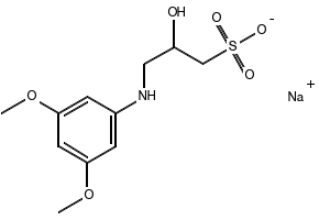 N-(2-羟基-3-磺丙基)-3,5-二甲氧基苯胺钠盐 CAS 82692-88-4 结构式